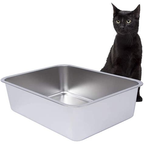 stainless steel litter boxes near me|stainless steel litter box with high sides.